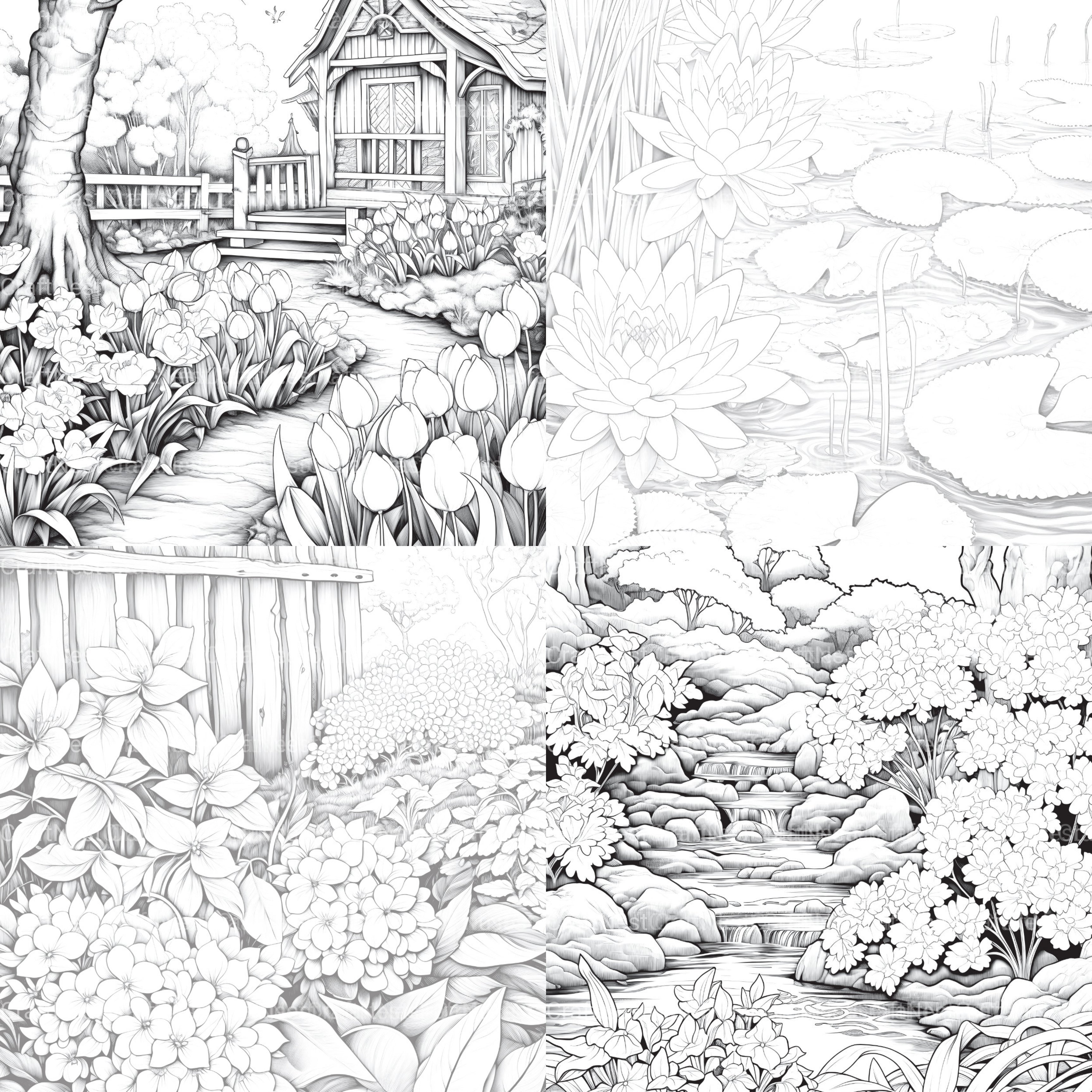 Springtime Garden Coloring Book - CraftNest - Digital Crafting and Art