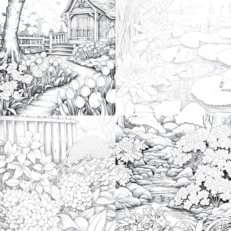 Springtime Garden Coloring Book - CraftNest - Digital Crafting and Art