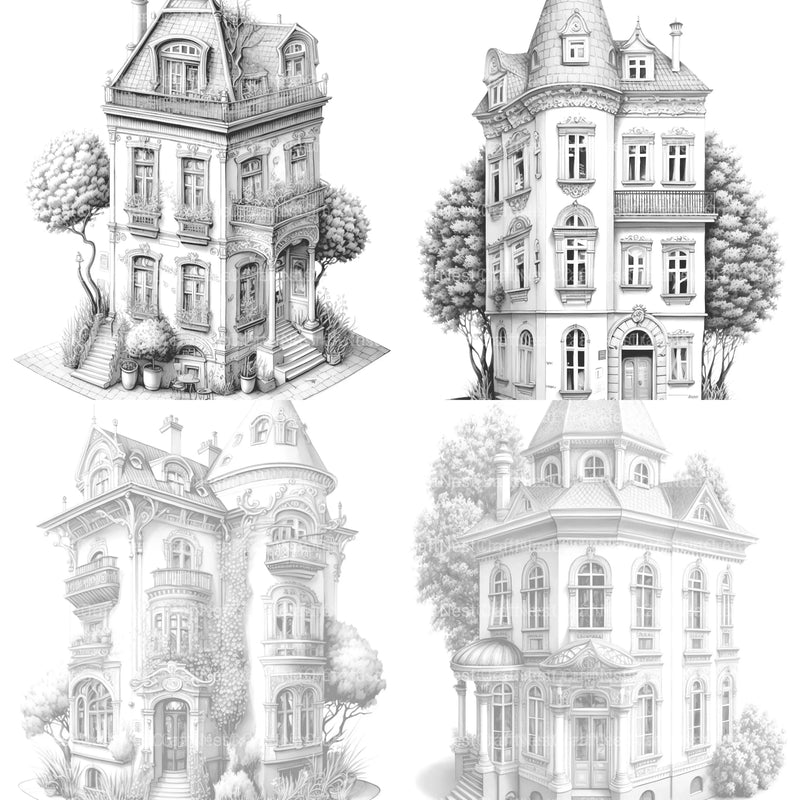 German Tiny House Coloring Book - CraftNest - Digital Crafting and Art