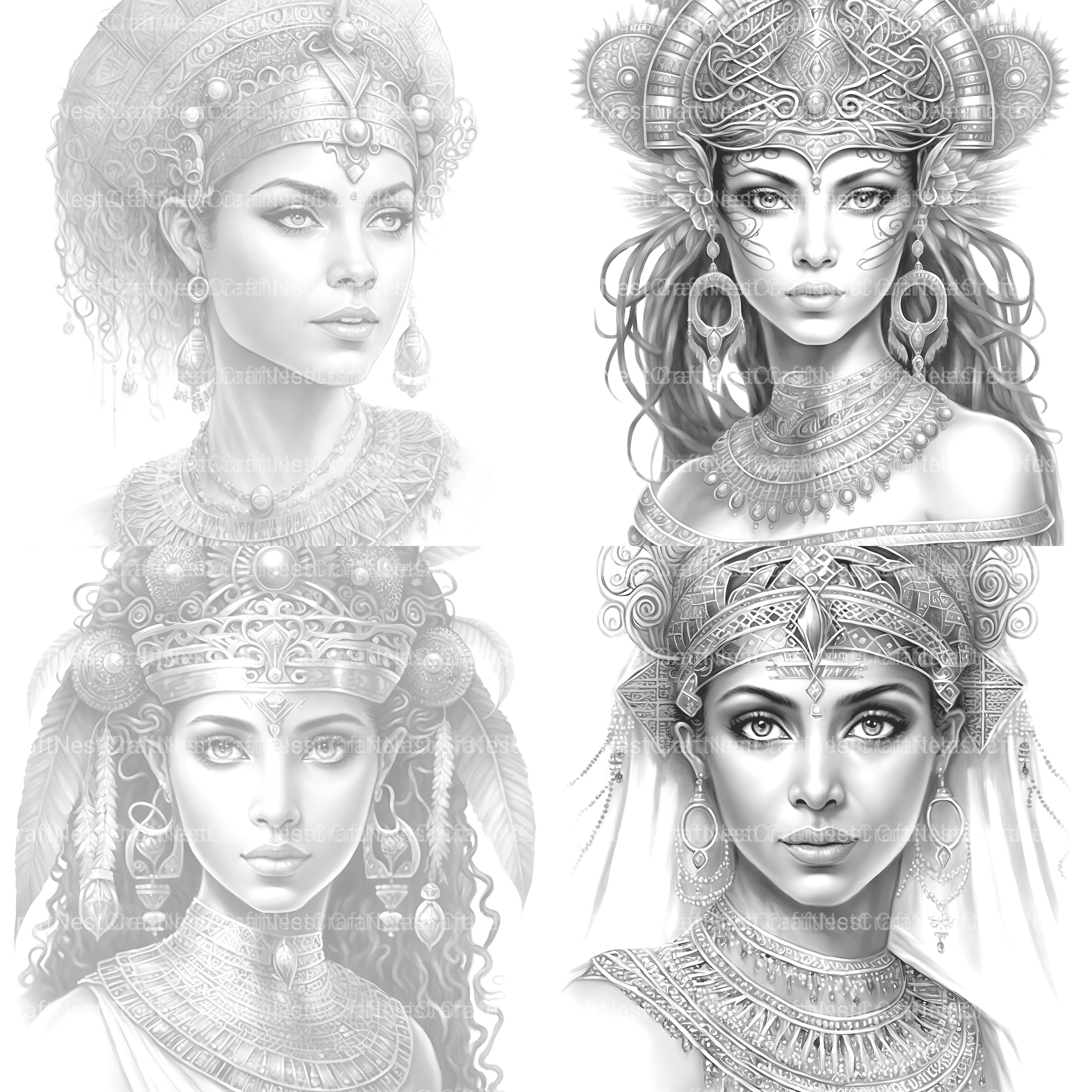 Ancient Egypt Queen Coloring Book - CraftNest - Digital Crafting and Art