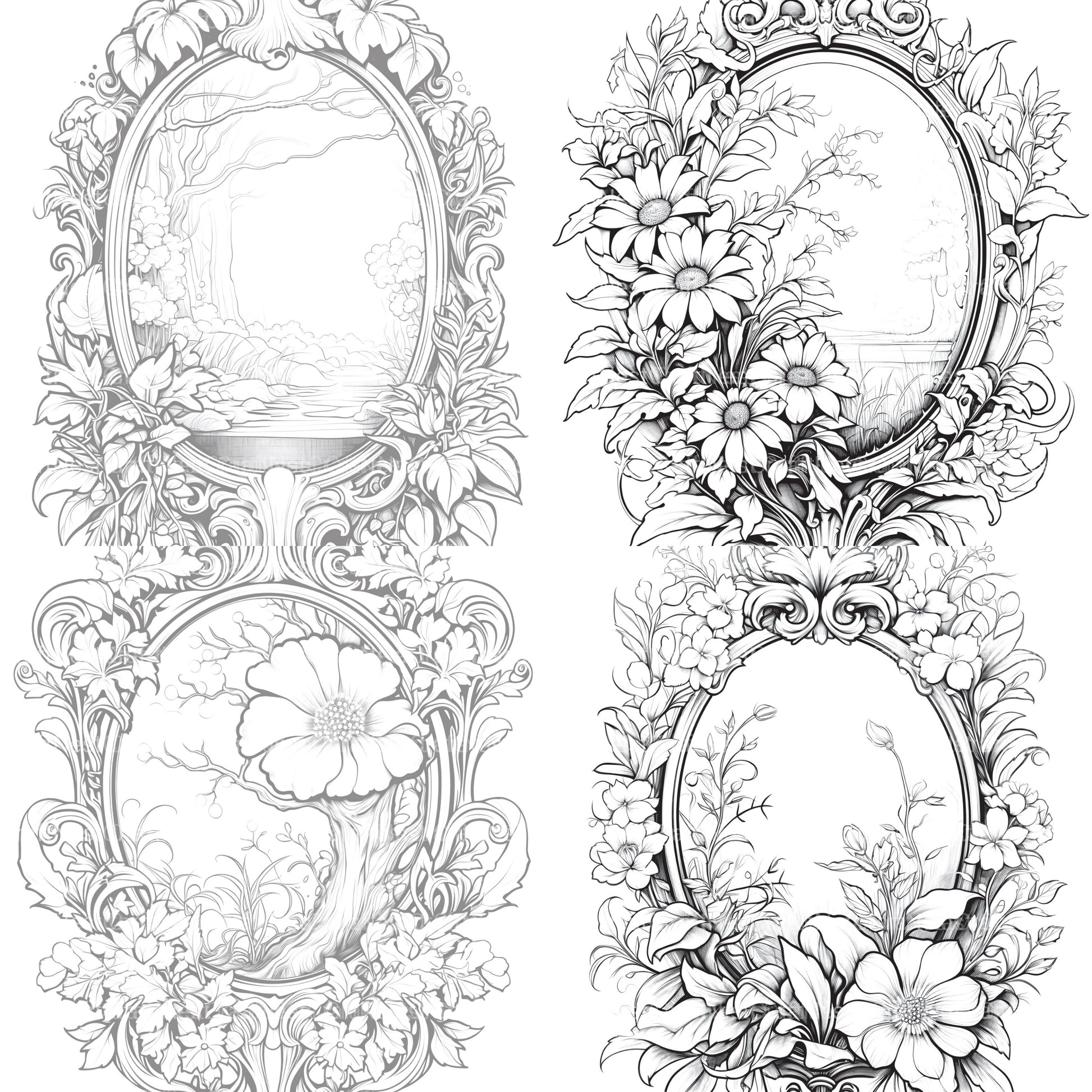 Blooming Mirror Coloring Book - CraftNest - Digital Crafting and Art