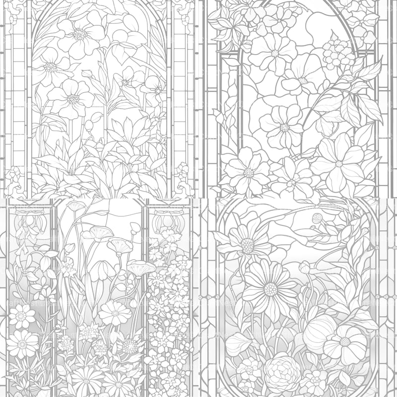 Stained Glass Garden Coloring Book - CraftNest - Digital Crafting and Art