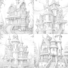 Gothic Houses Coloring Book - CraftNest - Digital Crafting and Art