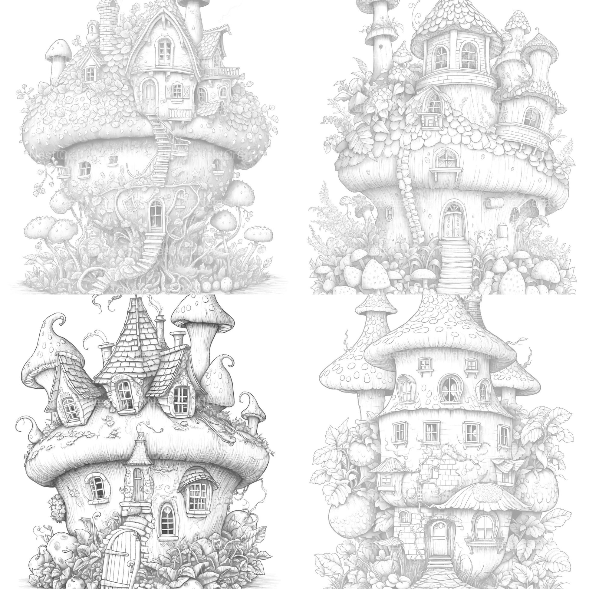 Strawberry Fairy House Coloring Book - CraftNest - Digital Crafting and Art