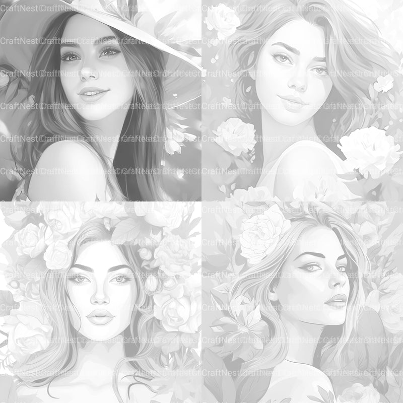 Beautiful Woman Coloring Book - CraftNest - Digital Crafting and Art