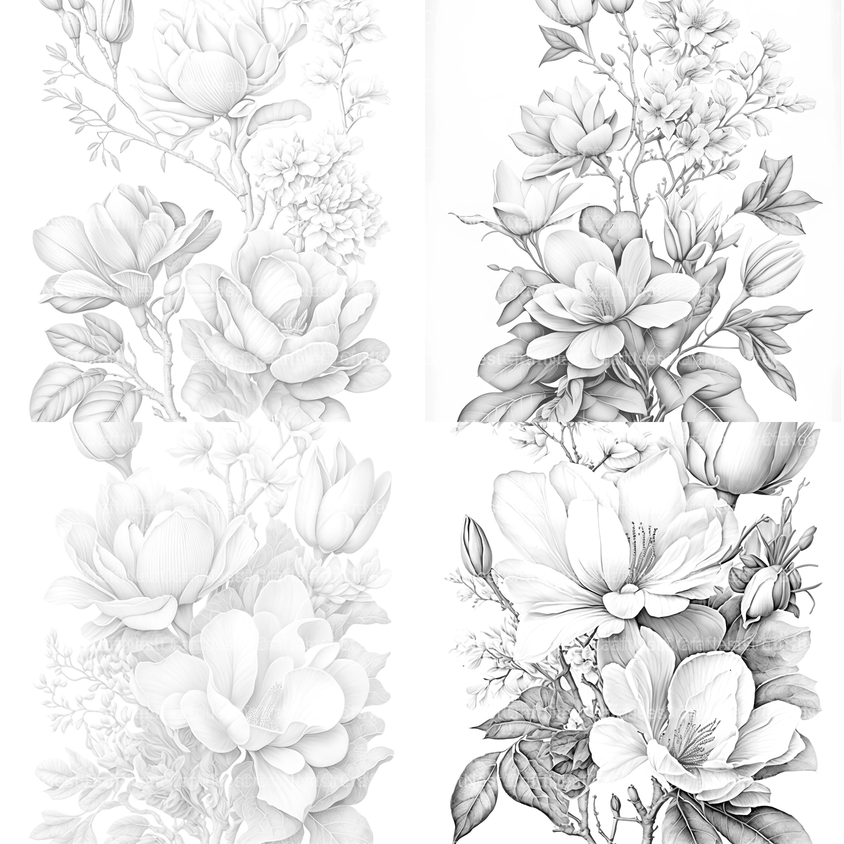 Magnolia Flower Coloring Book - CraftNest - Digital Crafting and Art