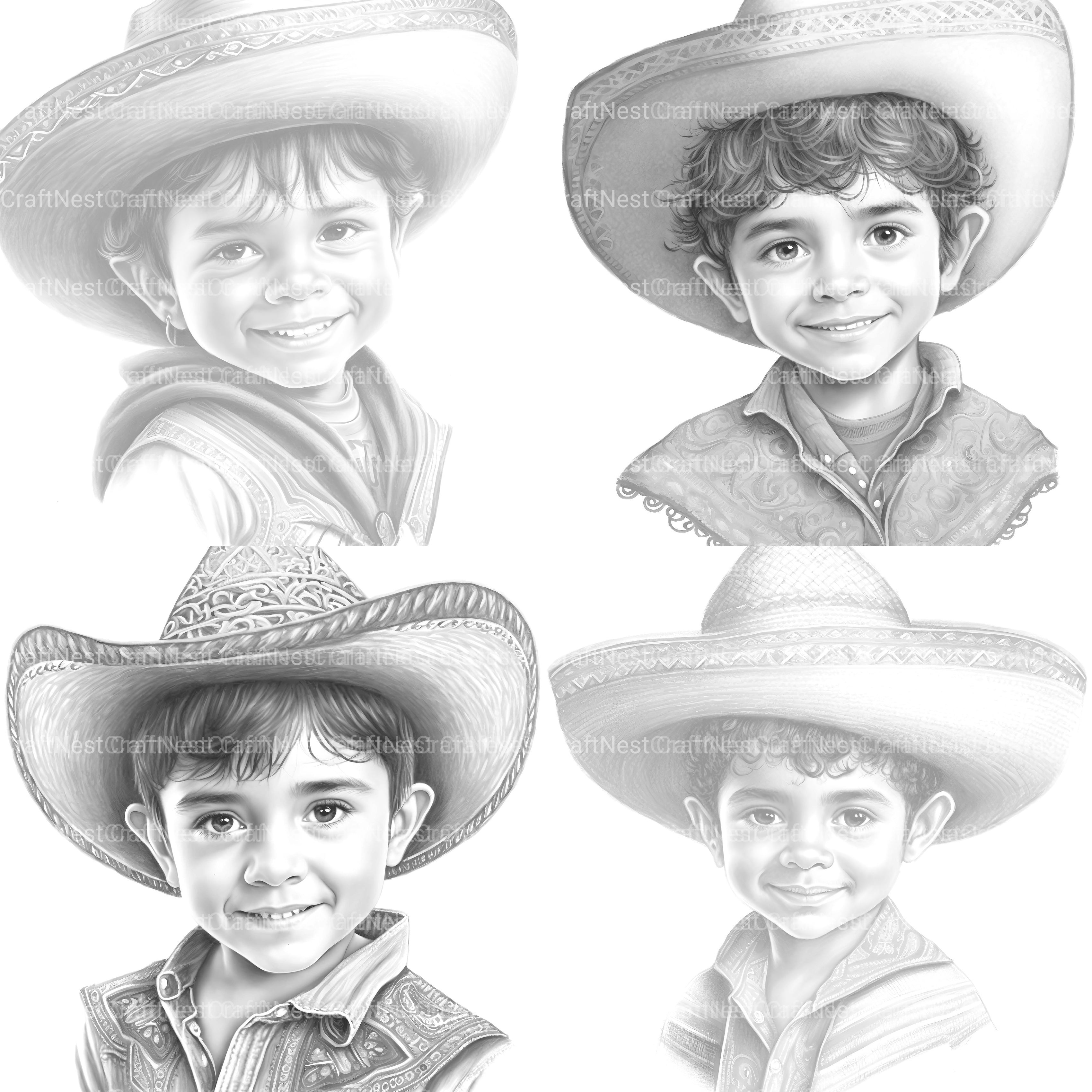 Cute Mexican Boy Coloring Book - CraftNest - Digital Crafting and Art