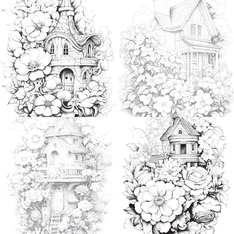 Blooming House Coloring Book - CraftNest - Digital Crafting and Art