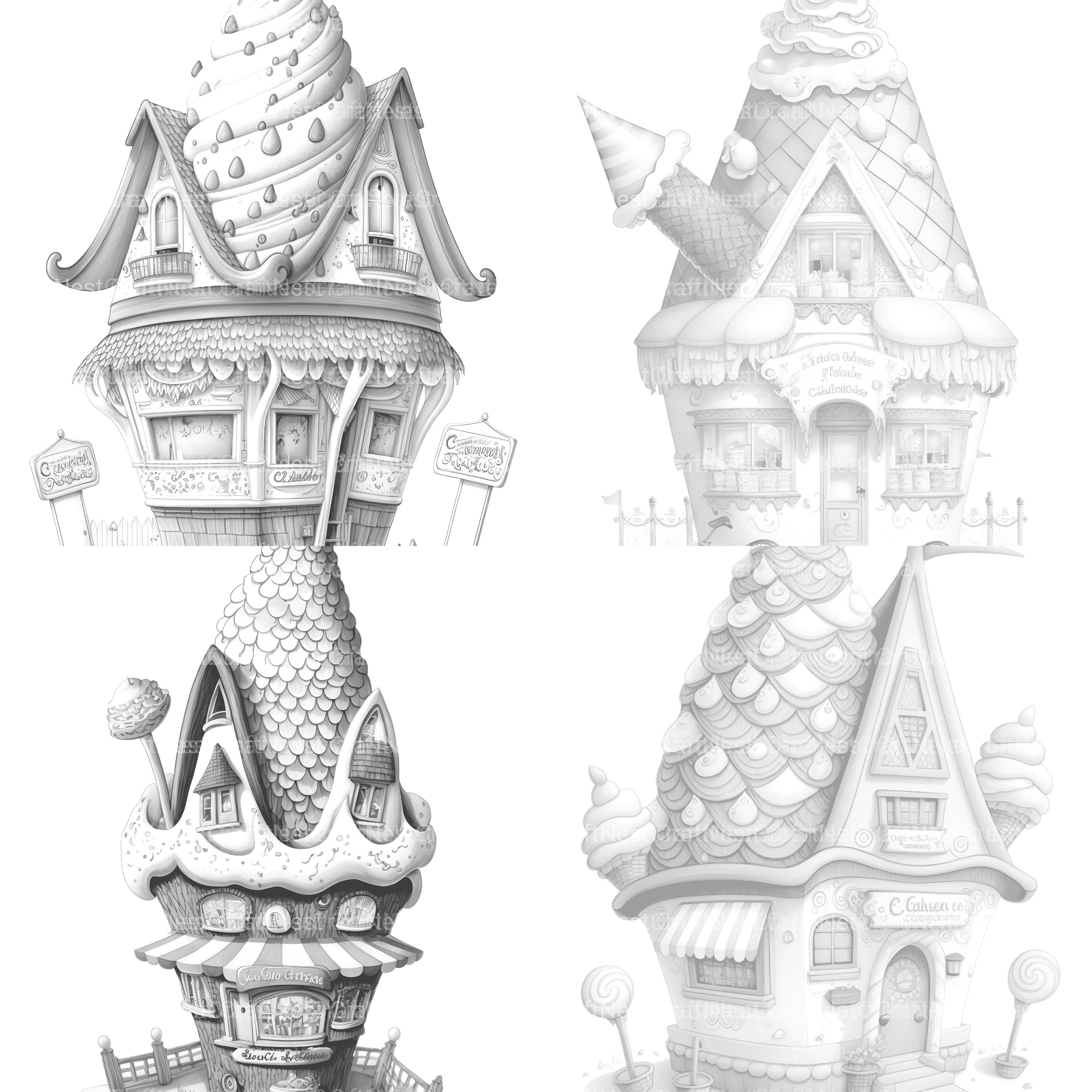 Ice Cream House Coloring Book - CraftNest - Digital Crafting and Art