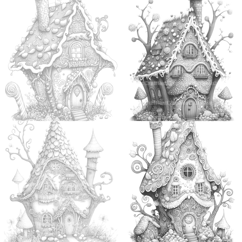 Gingerbread Fairy House Coloring Book - CraftNest - Digital Crafting and Art