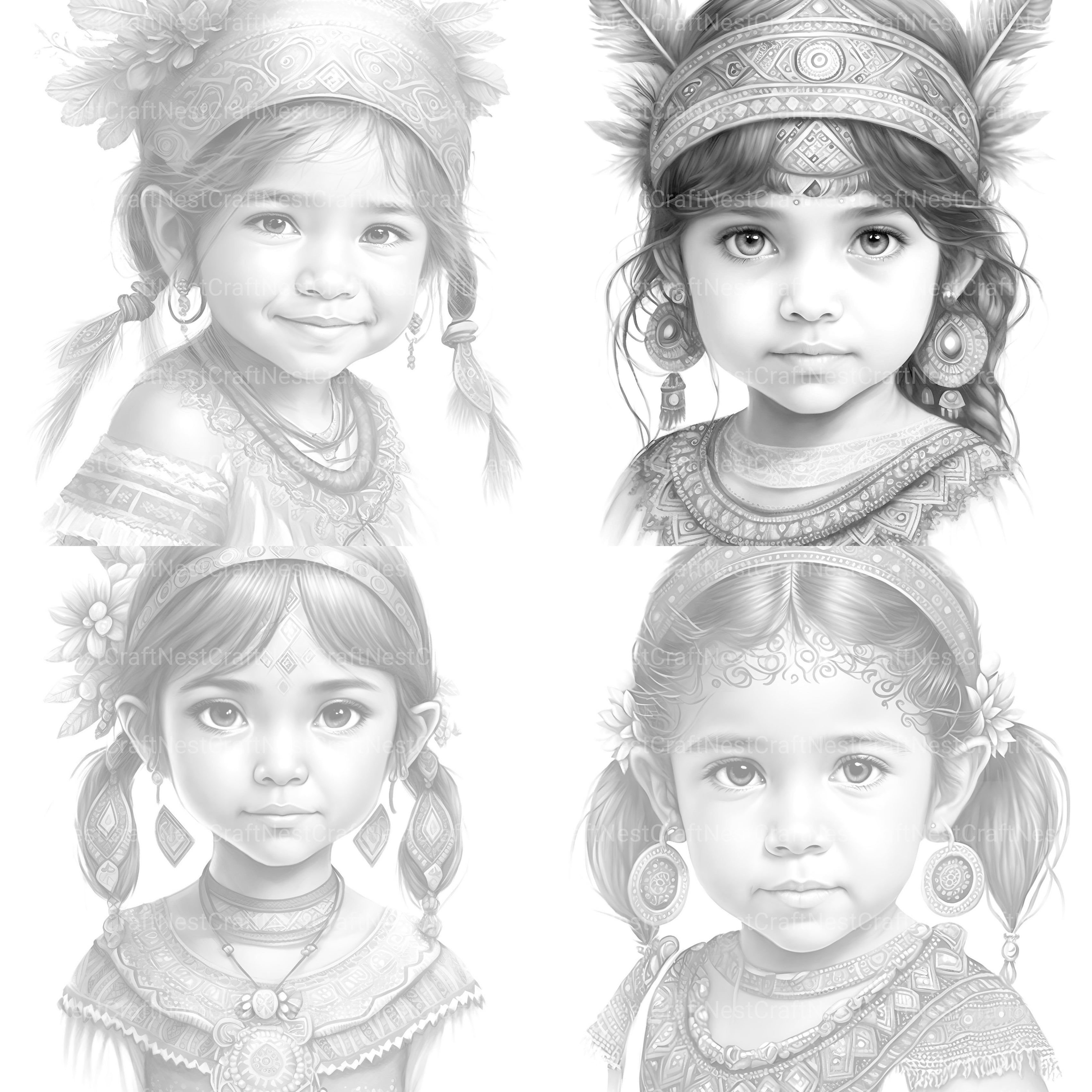 Cute Maya Girl Coloring Book - CraftNest - Digital Crafting and Art