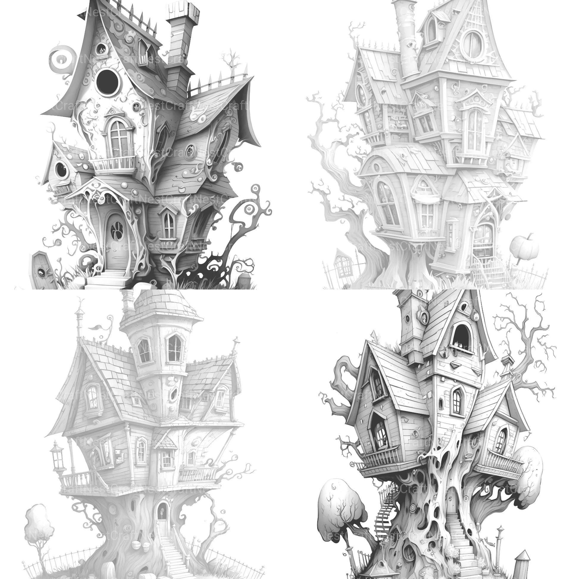 Haunted House Coloring Book - CraftNest - Digital Crafting and Art
