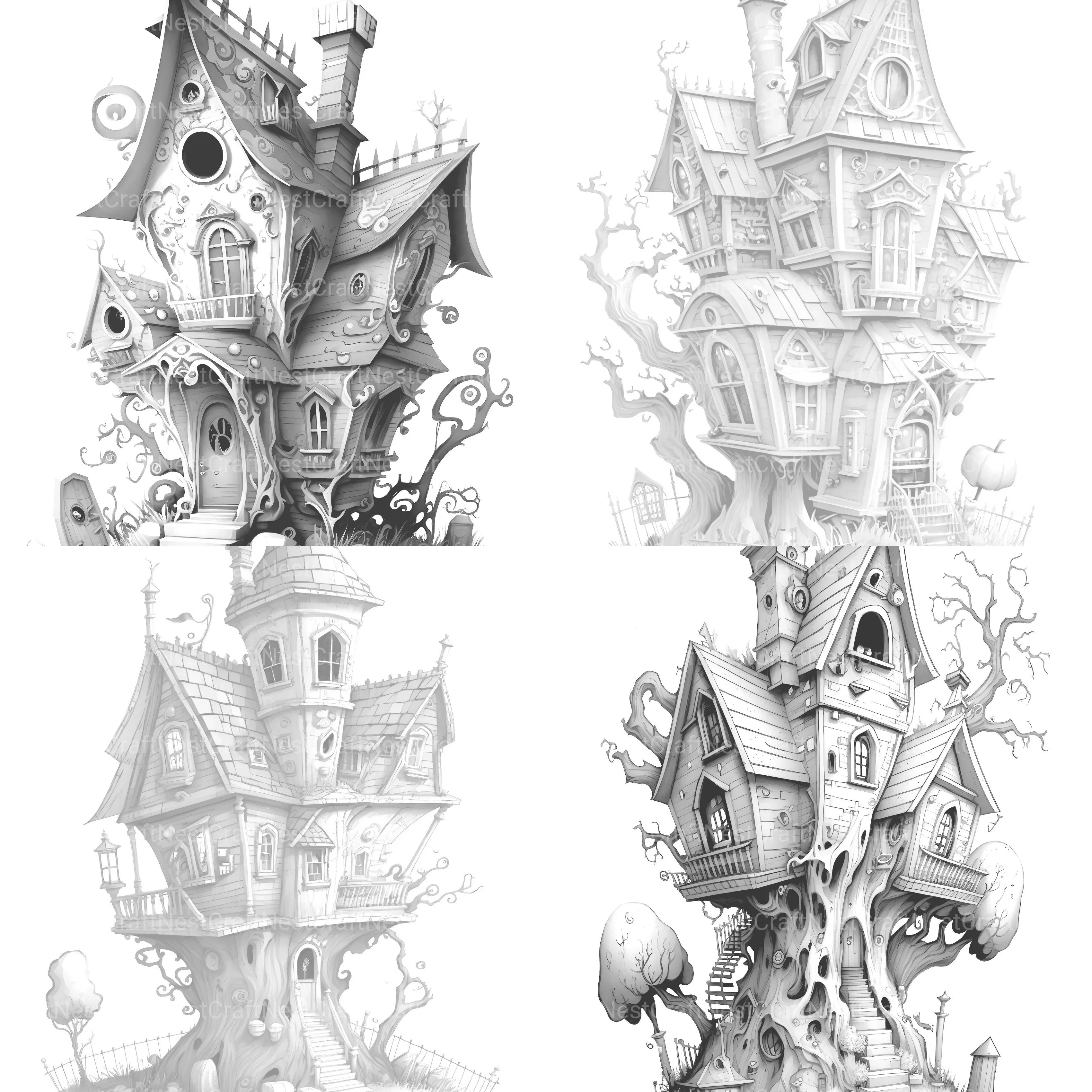 Haunted House Coloring Book - CraftNest - Digital Crafting and Art