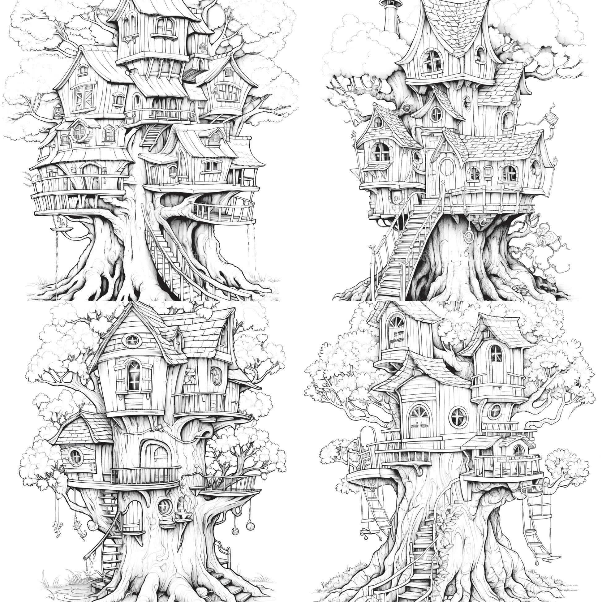 Treehouse Coloring Book - CraftNest - Digital Crafting and Art
