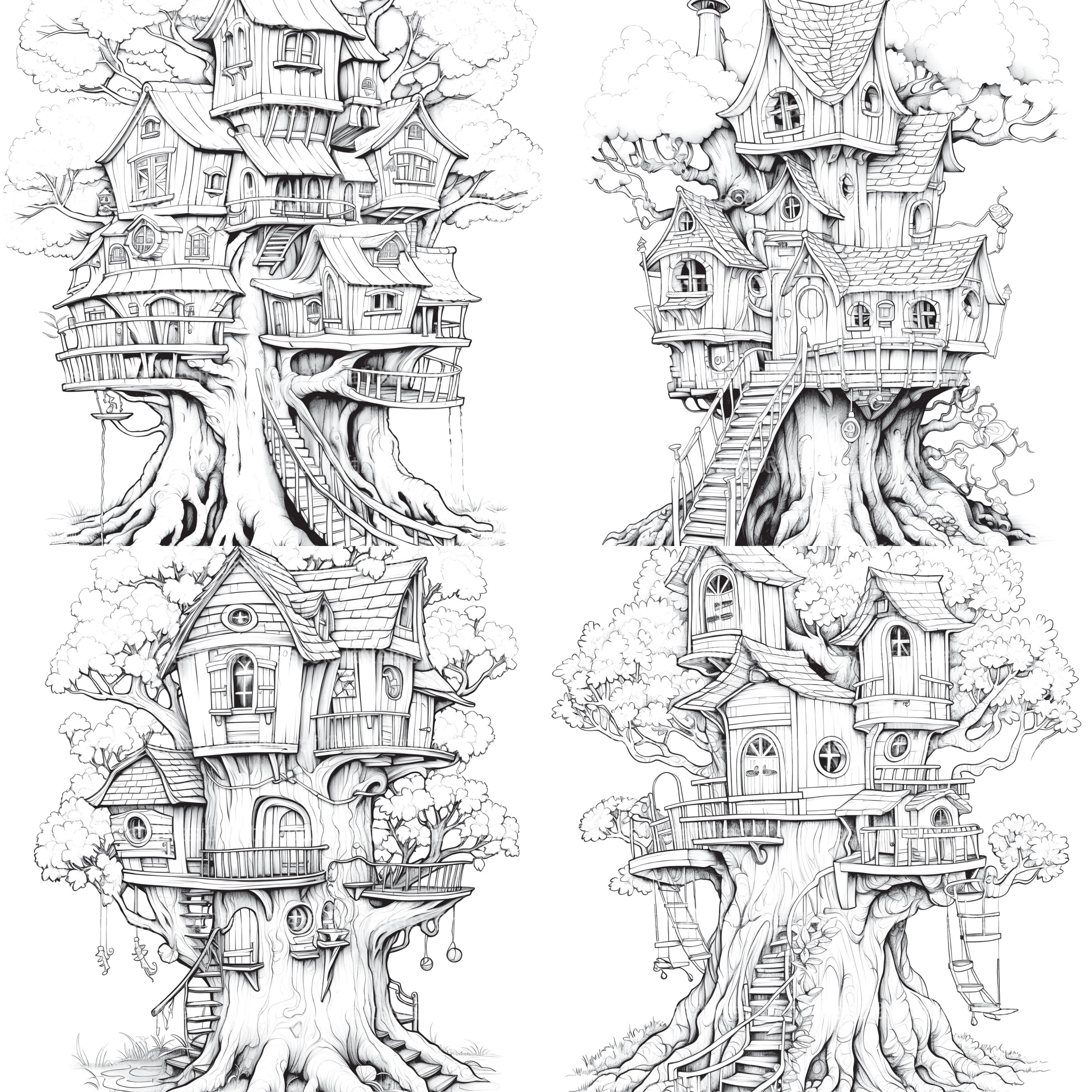 Treehouse Coloring Book - CraftNest - Digital Crafting and Art
