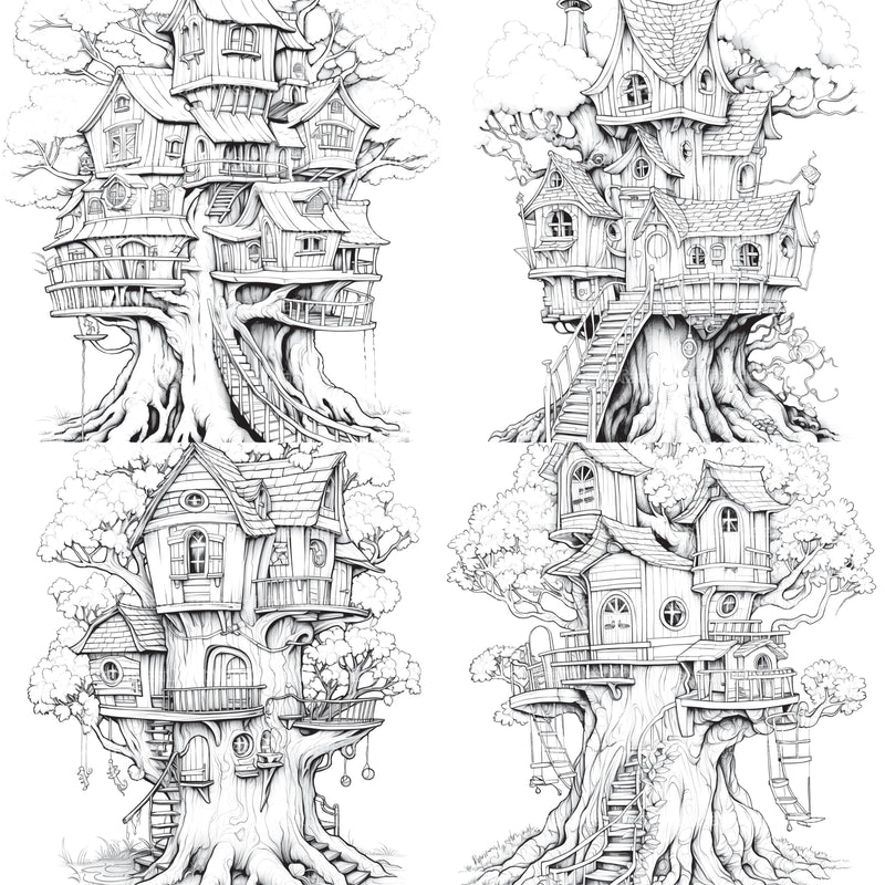 Treehouse Coloring Book - CraftNest - Digital Crafting and Art
