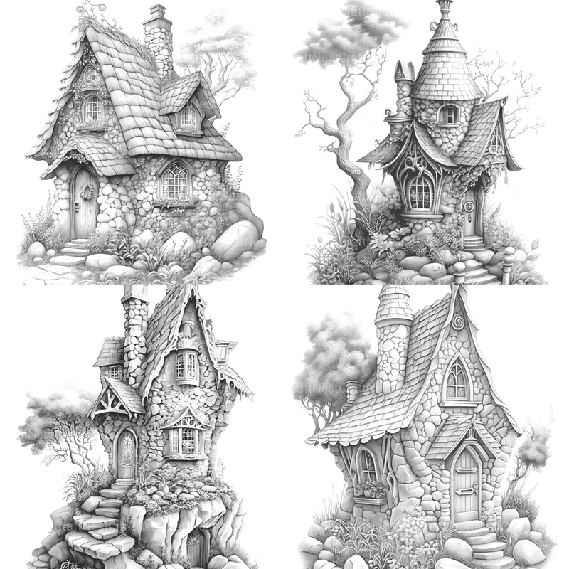 Stone Fairy House Coloring Book - CraftNest - Digital Crafting and Art