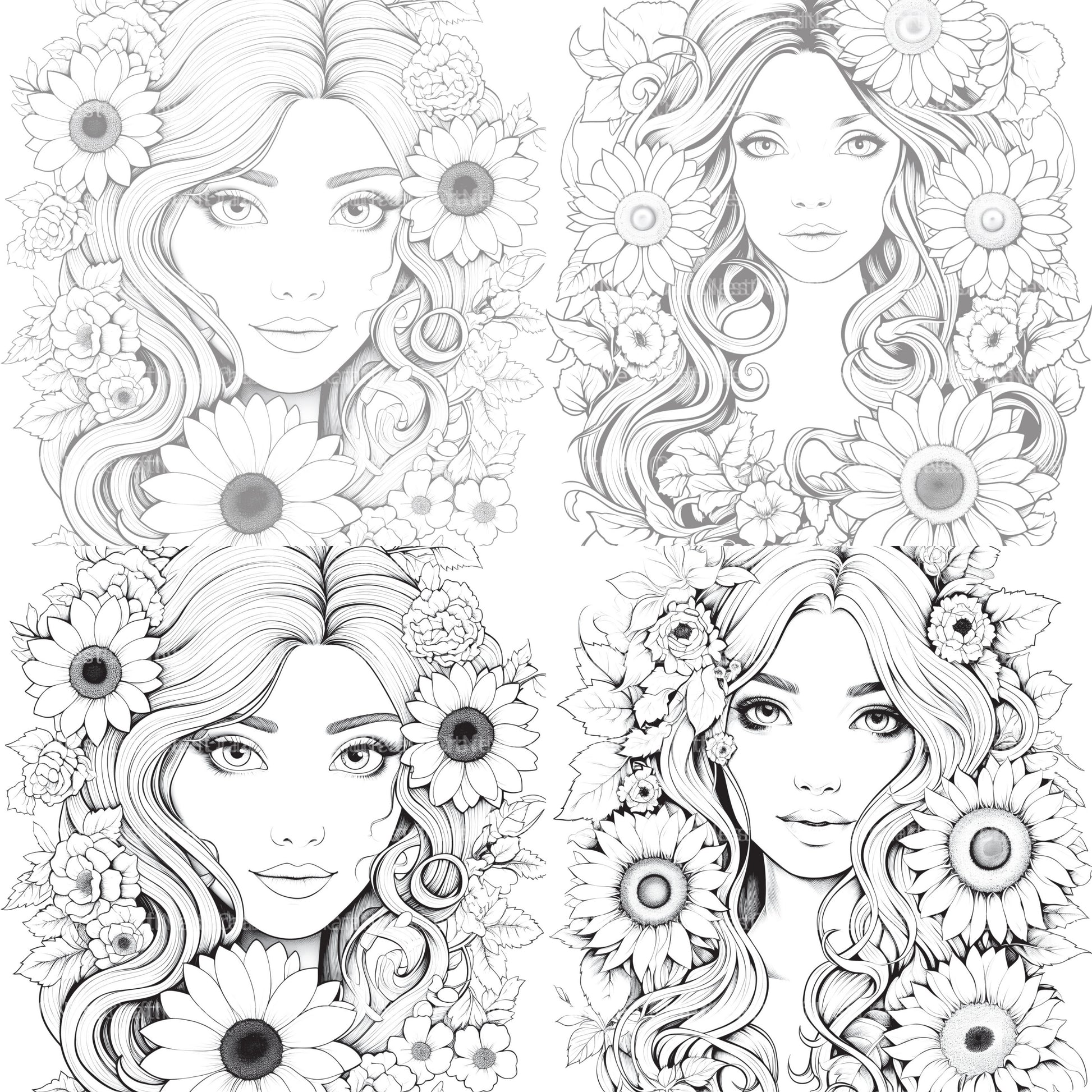 Venetian Carnival Woman Coloring Book - CraftNest - Digital Crafting and Art