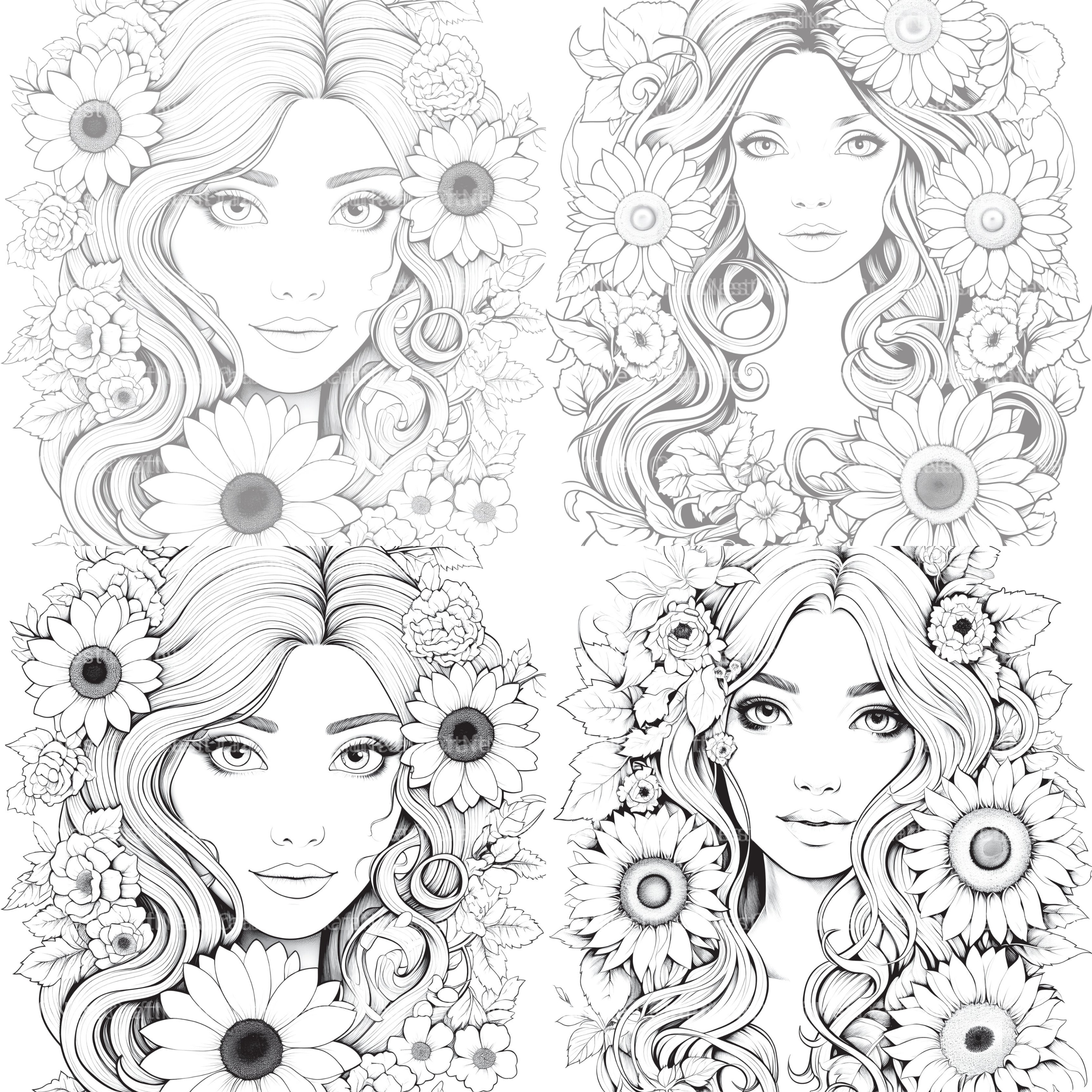Venetian Carnival Woman Coloring Book - CraftNest - Digital Crafting and Art