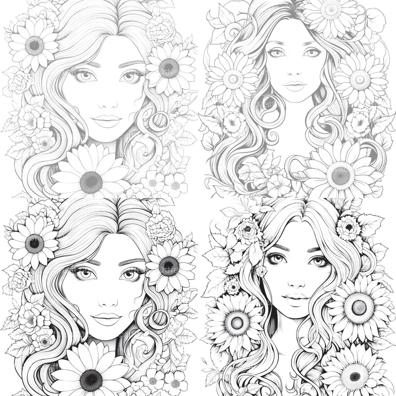 Venetian Carnival Woman Coloring Book - CraftNest - Digital Crafting and Art