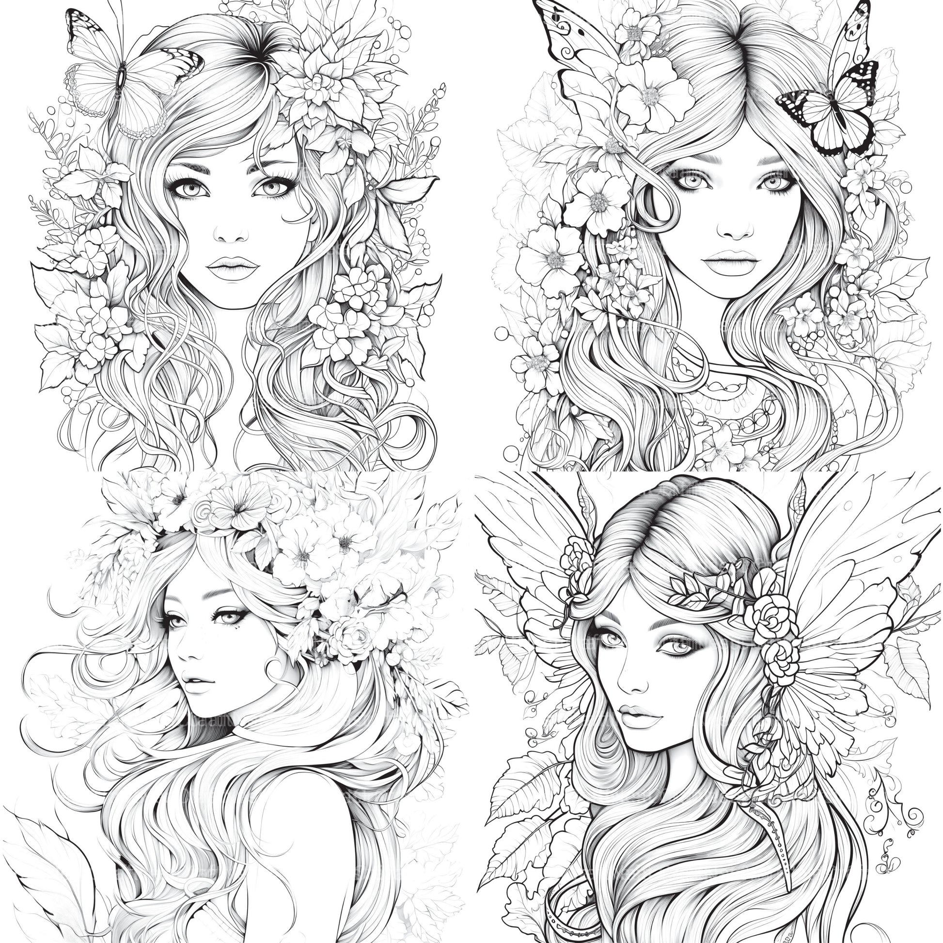Beautiful Fairies Coloring Book - CraftNest - Digital Crafting and Art