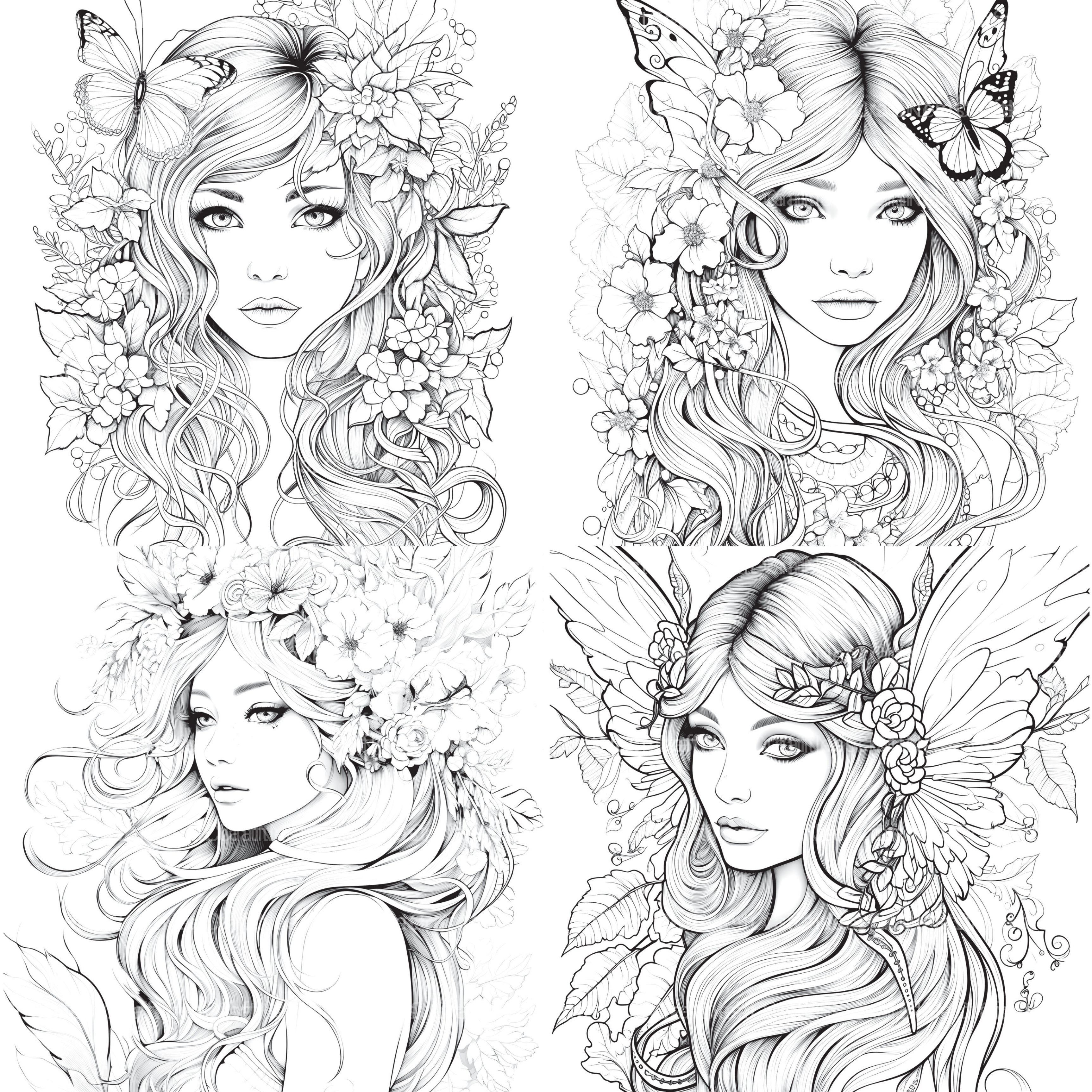 Beautiful Fairies Coloring Book - CraftNest - Digital Crafting and Art