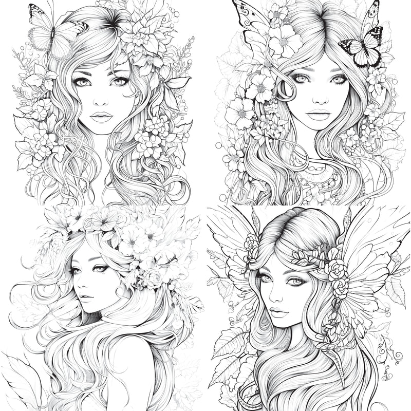 Beautiful Fairies Coloring Book - CraftNest - Digital Crafting and Art