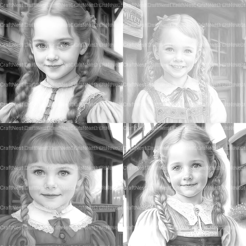 Bavarian Girl Coloring Book - CraftNest - Digital Crafting and Art