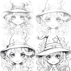 Cute Witch Coloring Book - CraftNest - Digital Crafting and Art