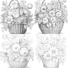 Flower Basket Coloring Book - CraftNest - Digital Crafting and Art