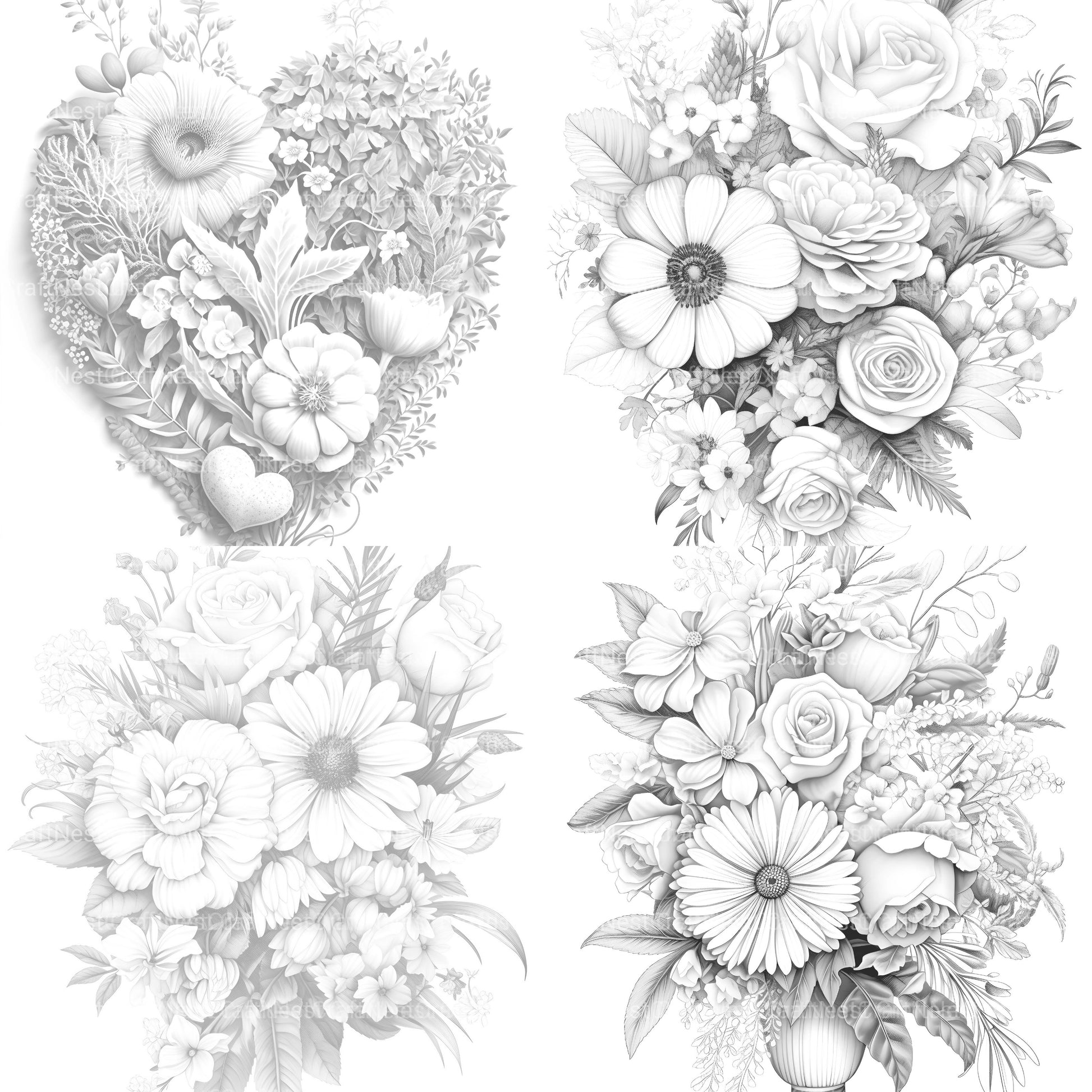 Flower Coloring Book - CraftNest - Digital Crafting and Art