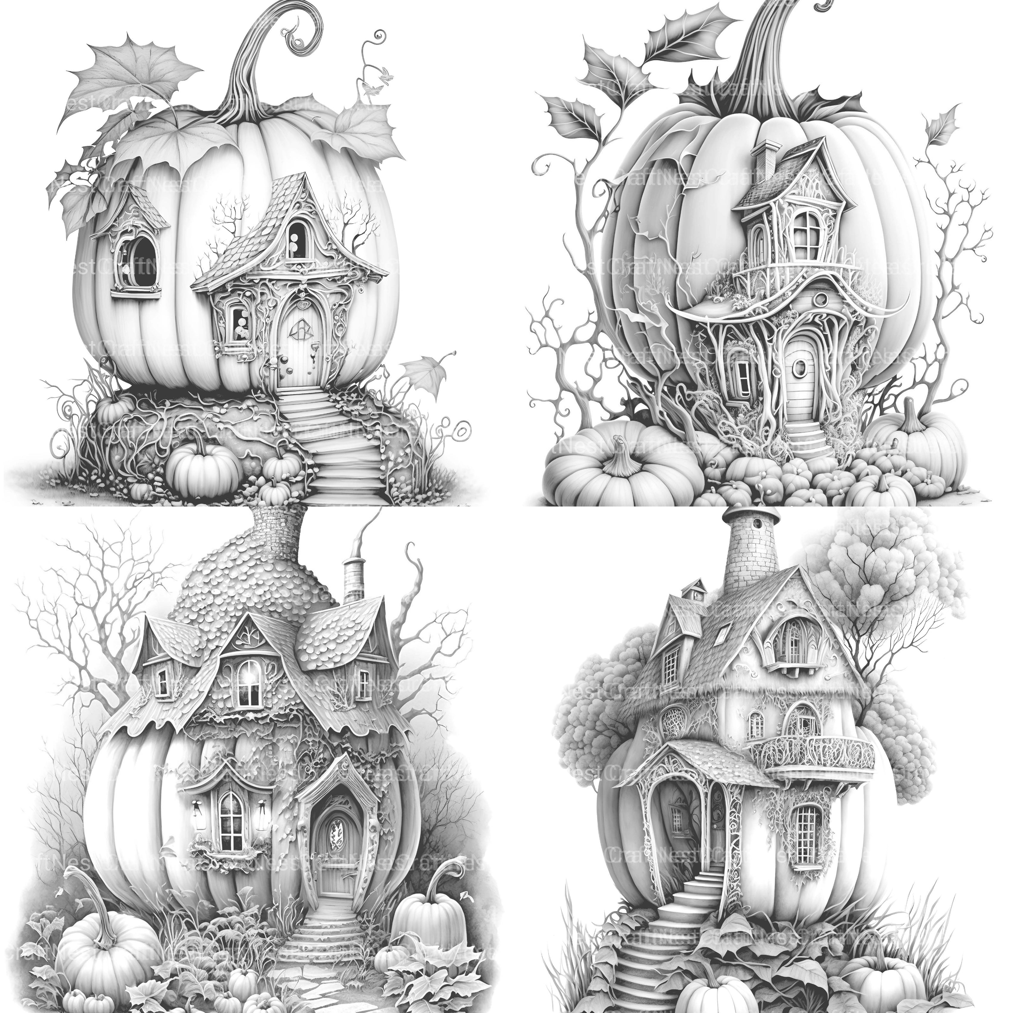 Pumpkin Fairy House Coloring Book - CraftNest - Digital Crafting and Art