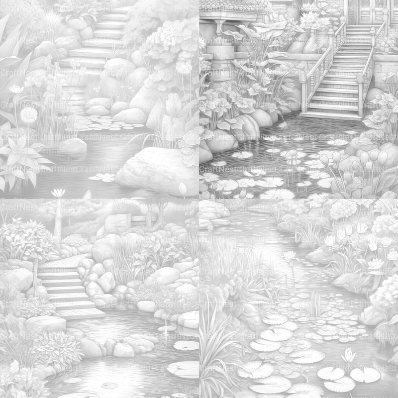 Water Garden Coloring Book - CraftNest - Digital Crafting and Art