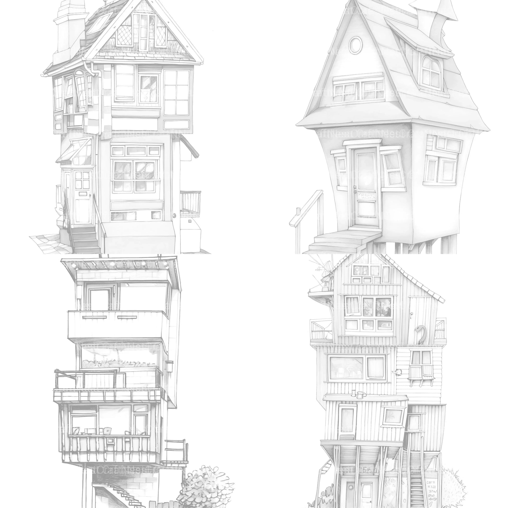 Contemporary Tiny House Coloring Book - CraftNest - Digital Crafting and Art