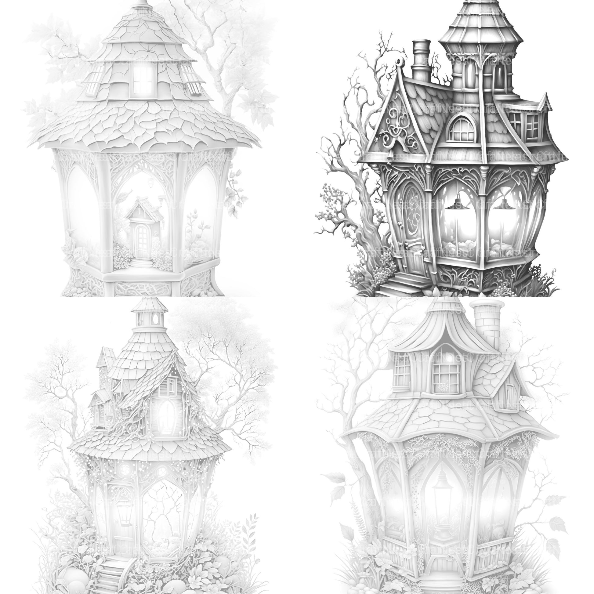 Lantern Fairy House Coloring Book - CraftNest - Digital Crafting and Art