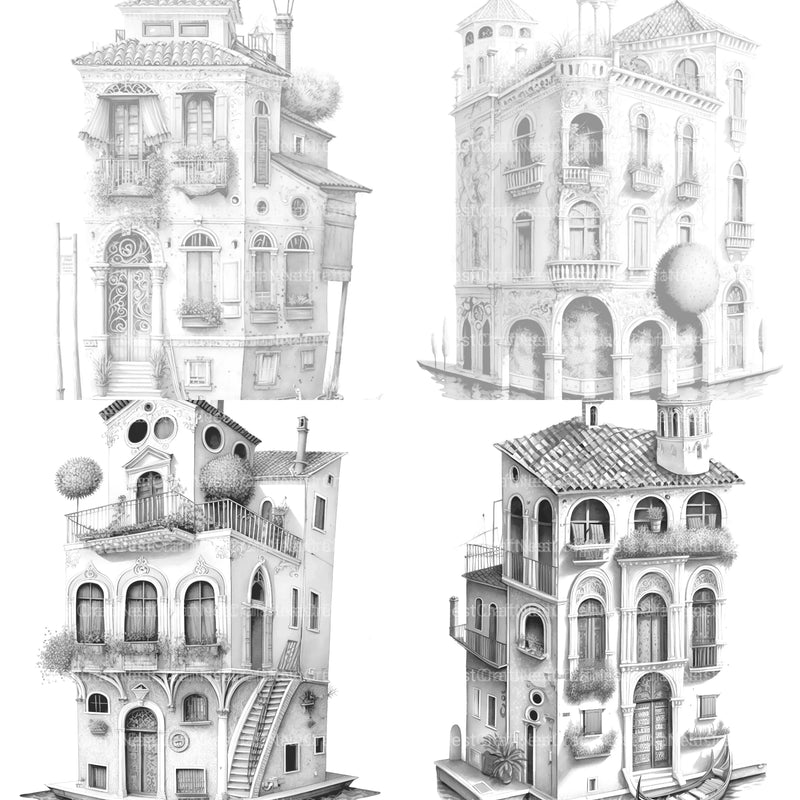 Venetian Tiny House Coloring Book - CraftNest - Digital Crafting and Art