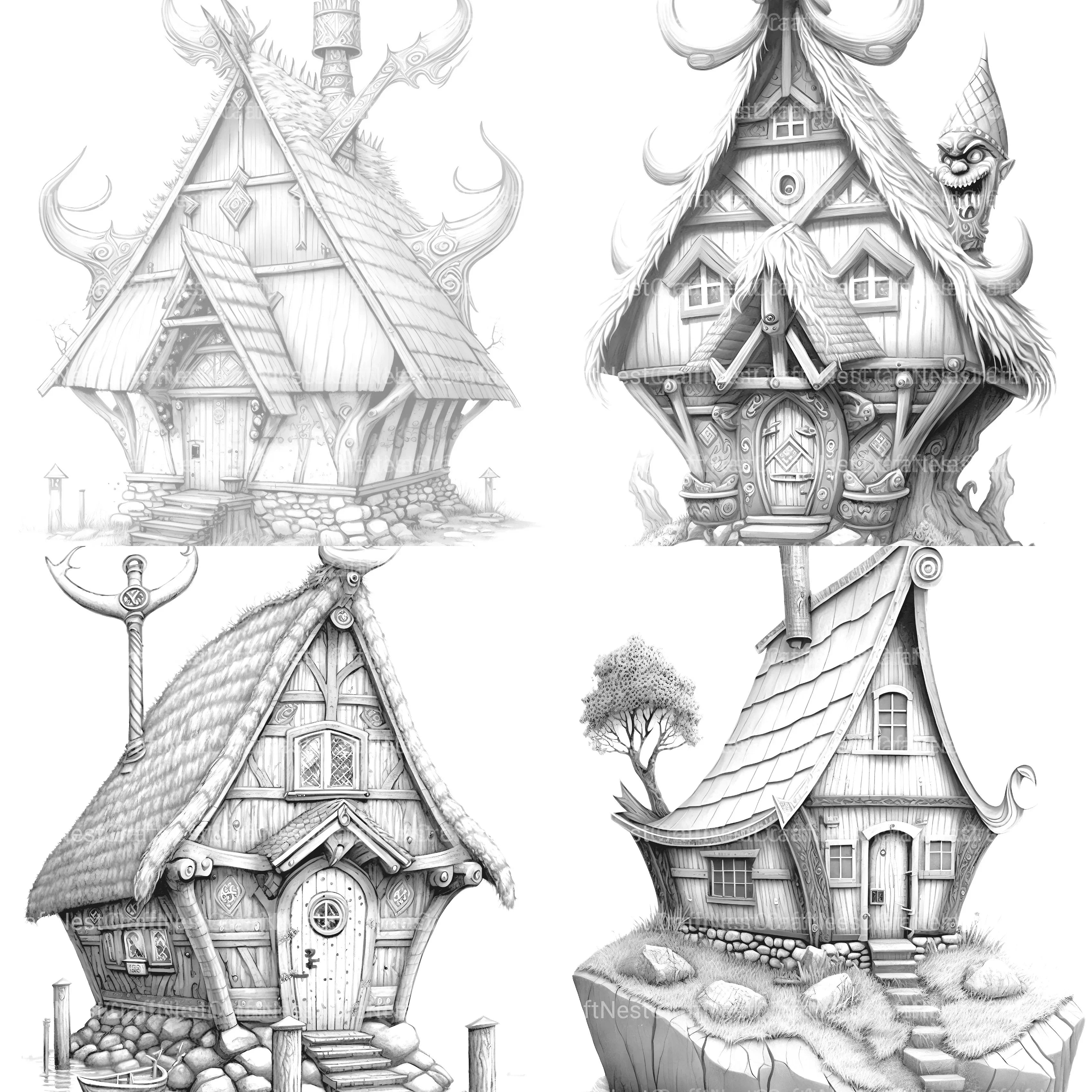 Viking Tiny House Coloring Book - CraftNest - Digital Crafting and Art