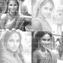 Indian Woman Coloring Book - CraftNest - Digital Crafting and Art