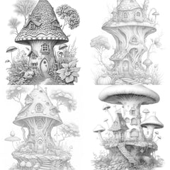 Magical Mushroom House Coloring Book - CraftNest - Digital Crafting and Art