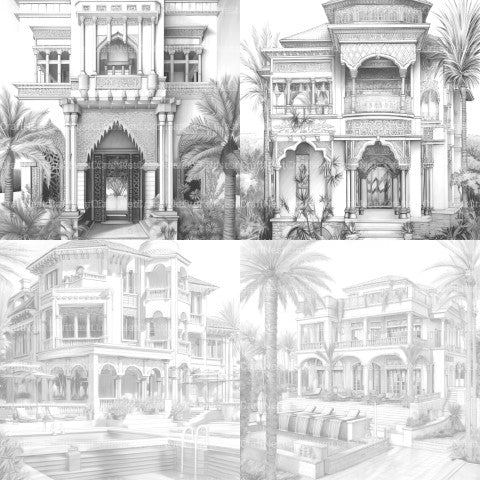 Arabian Villas Coloring Book - CraftNest - Digital Crafting and Art
