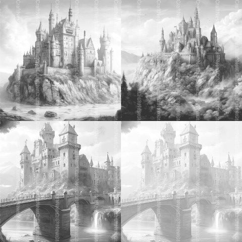 Castles Coloring Book - CraftNest - Digital Crafting and Art