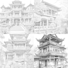 Chinese Architecture Coloring Book - CraftNest - Digital Crafting and Art