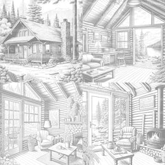 Cozy Cabins Coloring Book - CraftNest - Digital Crafting and Art