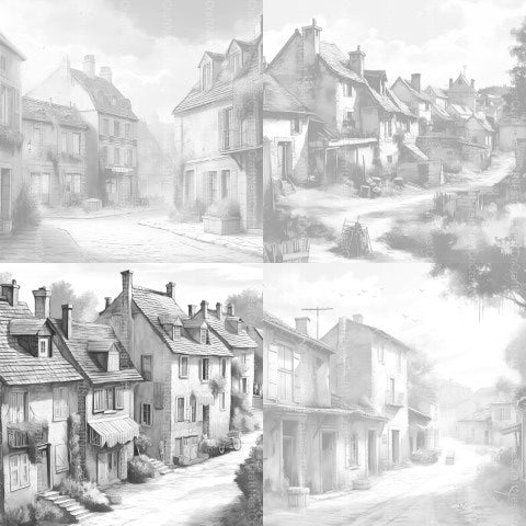 French Village Coloring Book - CraftNest - Digital Crafting and Art