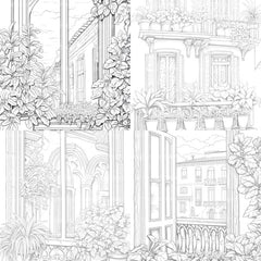 Mediterranean Windows Coloring Book - CraftNest - Digital Crafting and Art