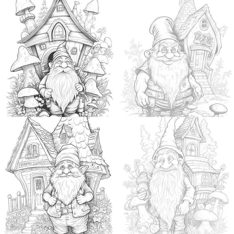 Gnome Coloring Book 2 - CraftNest - Digital Crafting and Art