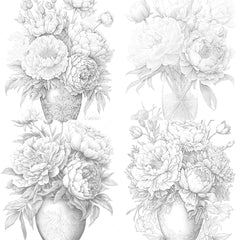 Peony Flower Coloring Book - CraftNest - Digital Crafting and Art