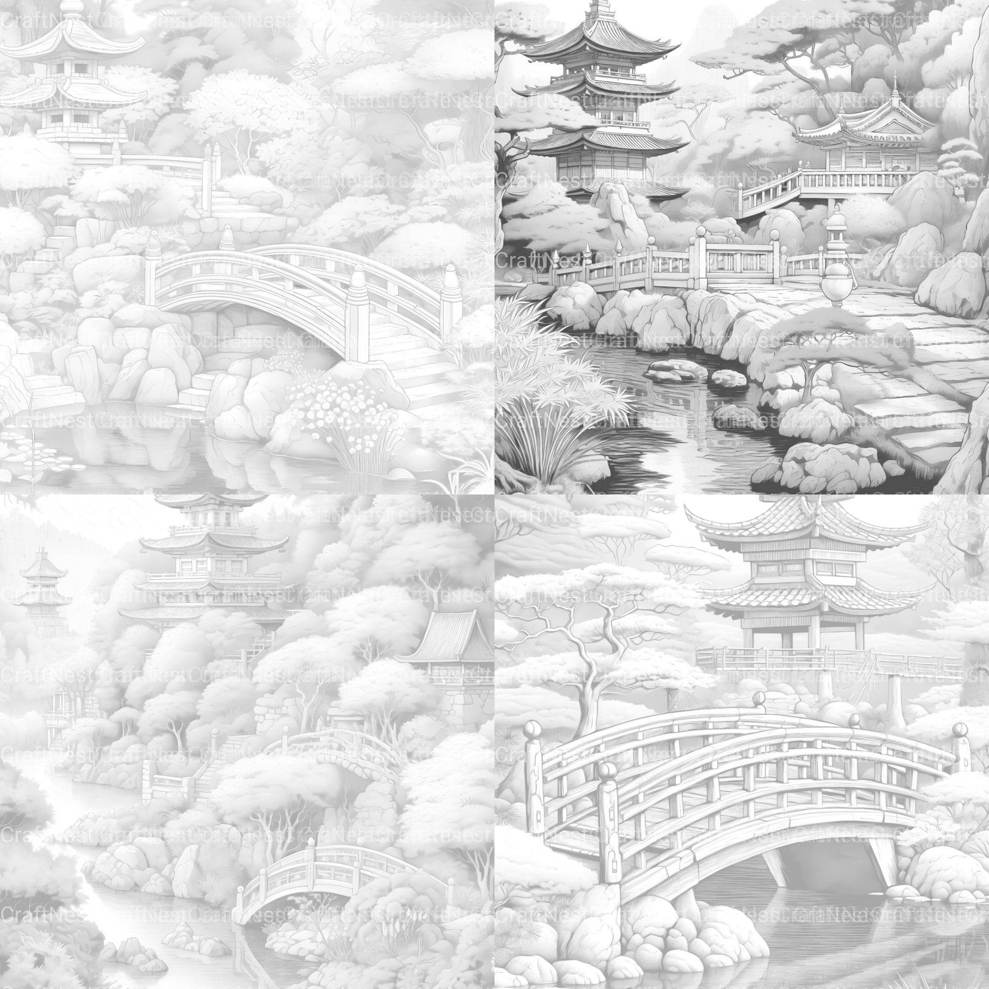 Japanese Garden Coloring Book - CraftNest - Digital Crafting and Art
