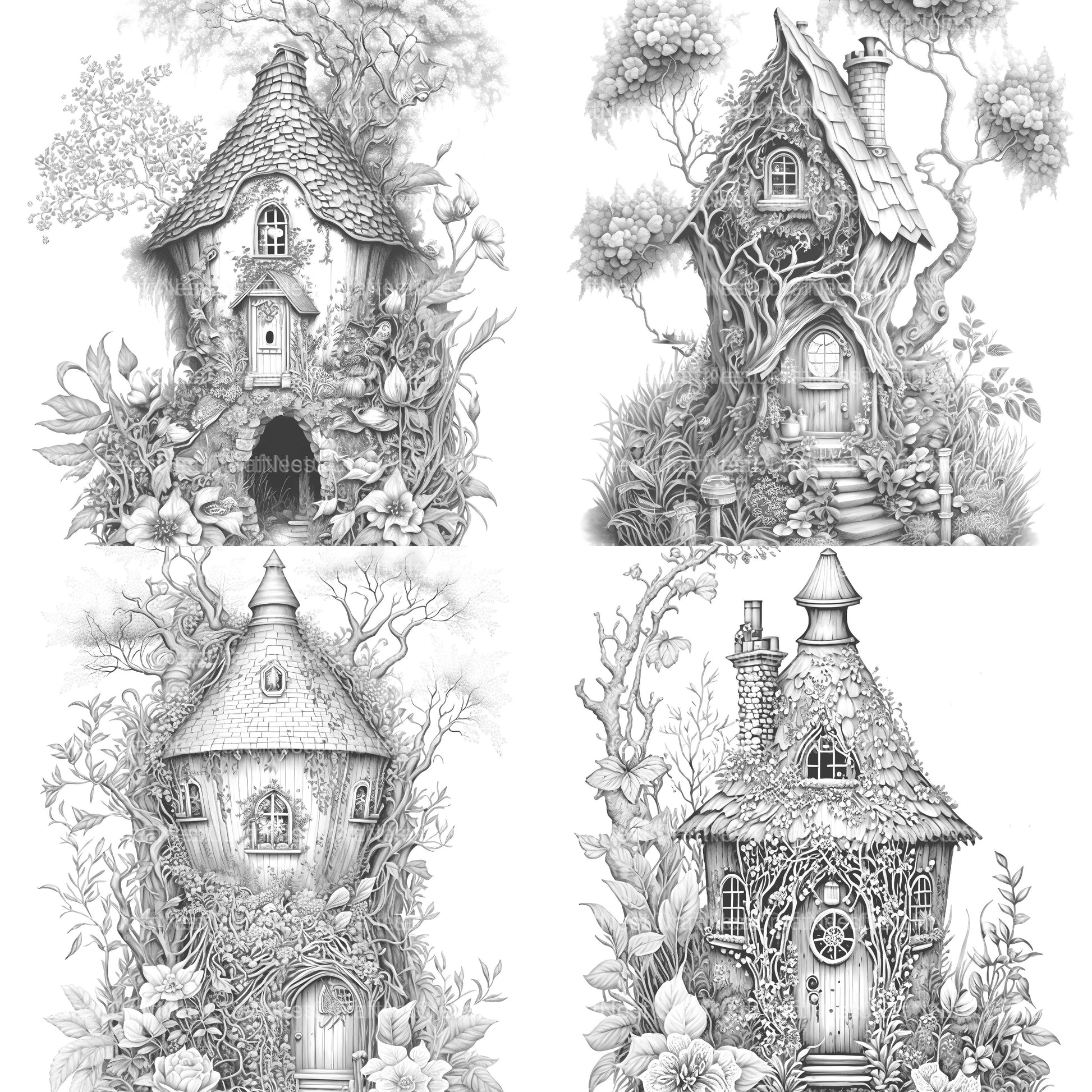 Secret Garden Fairy House Coloring Book - CraftNest - Digital Crafting and Art