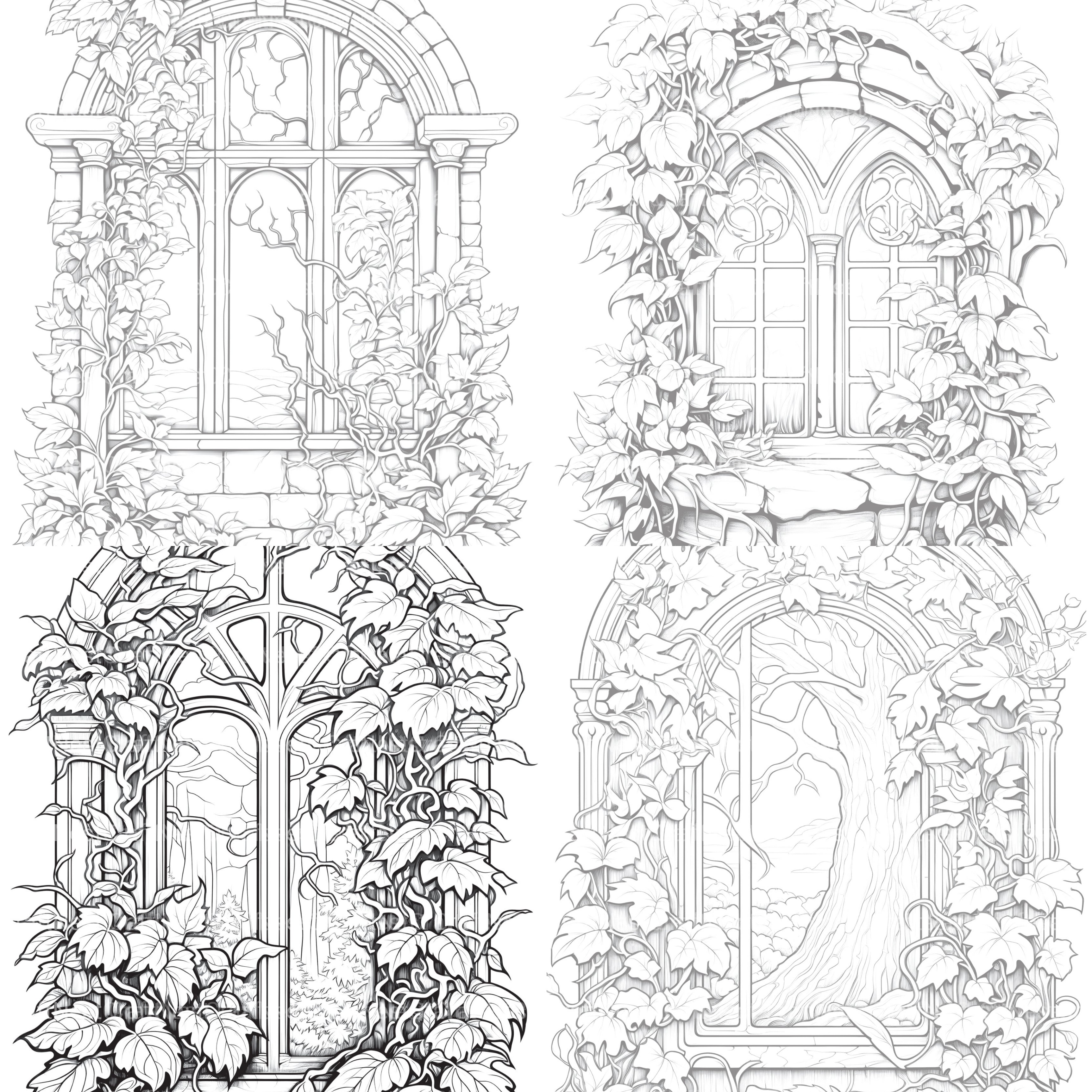 Blooming Window Coloring Book - CraftNest - Digital Crafting and Art